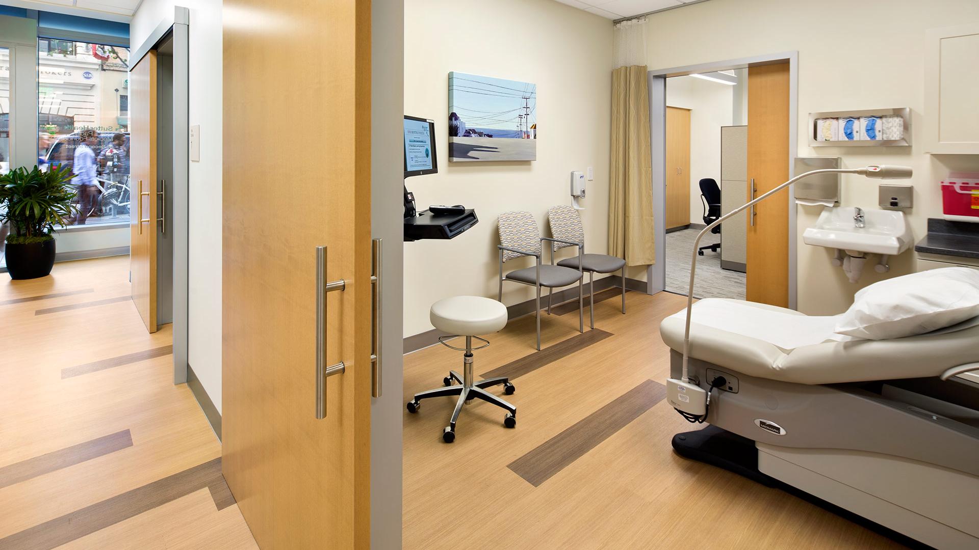 Dual sided exam room