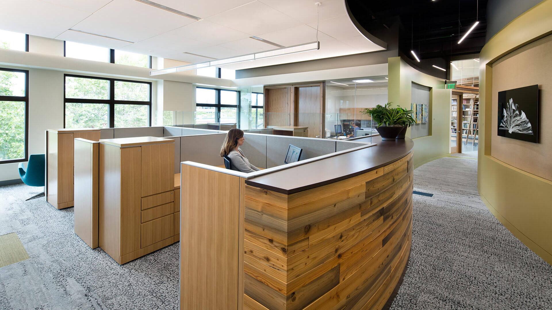 Open office with natural light