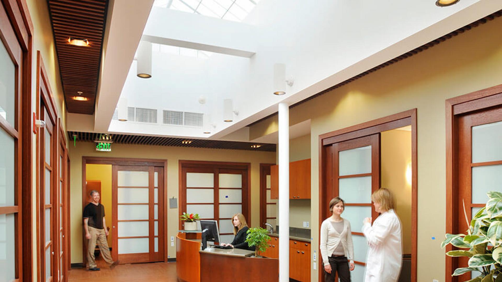 diffused light into core patient area