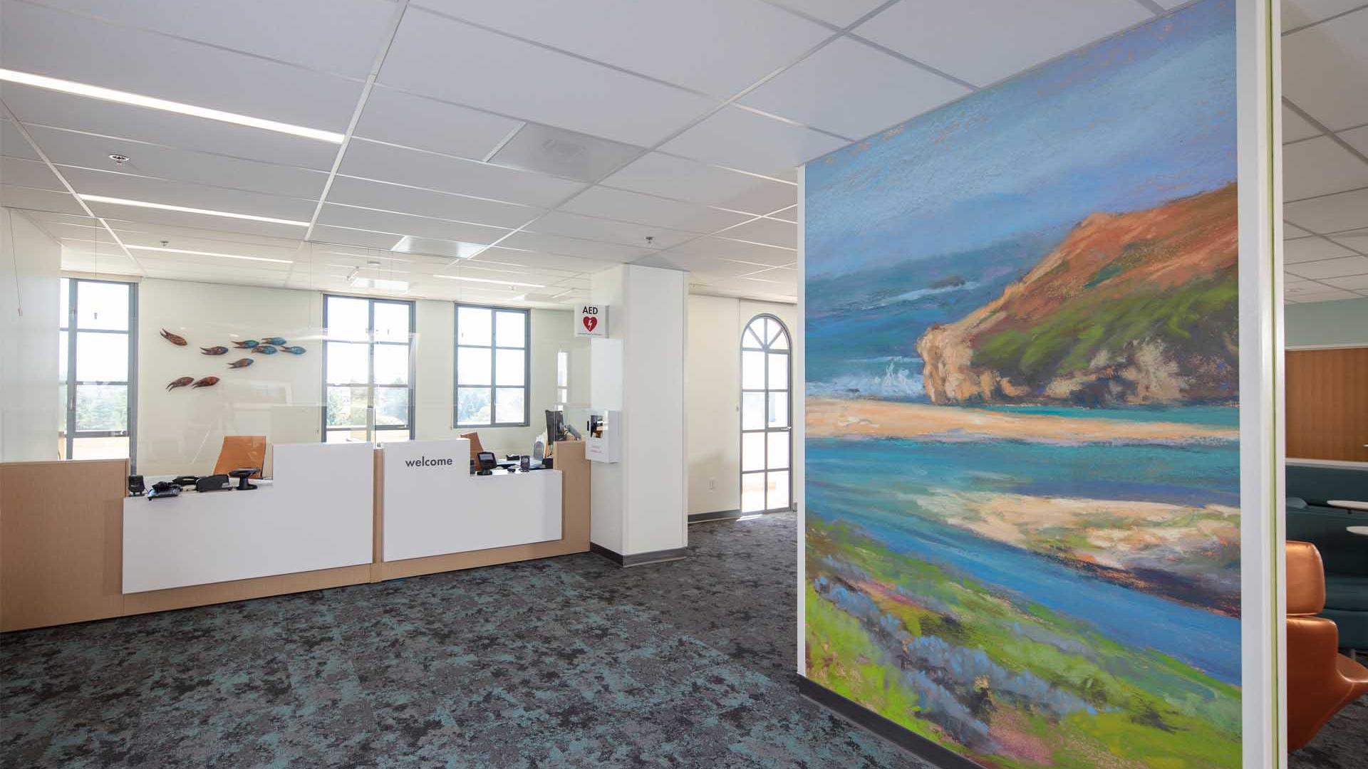reception featuring artwork of Natural Bridges