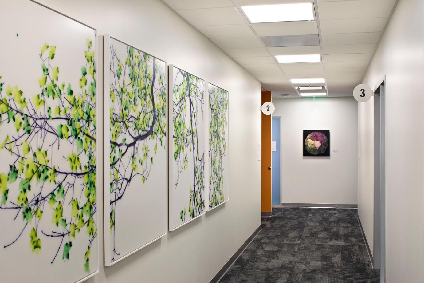 Carefully selected artwork in patient corridors