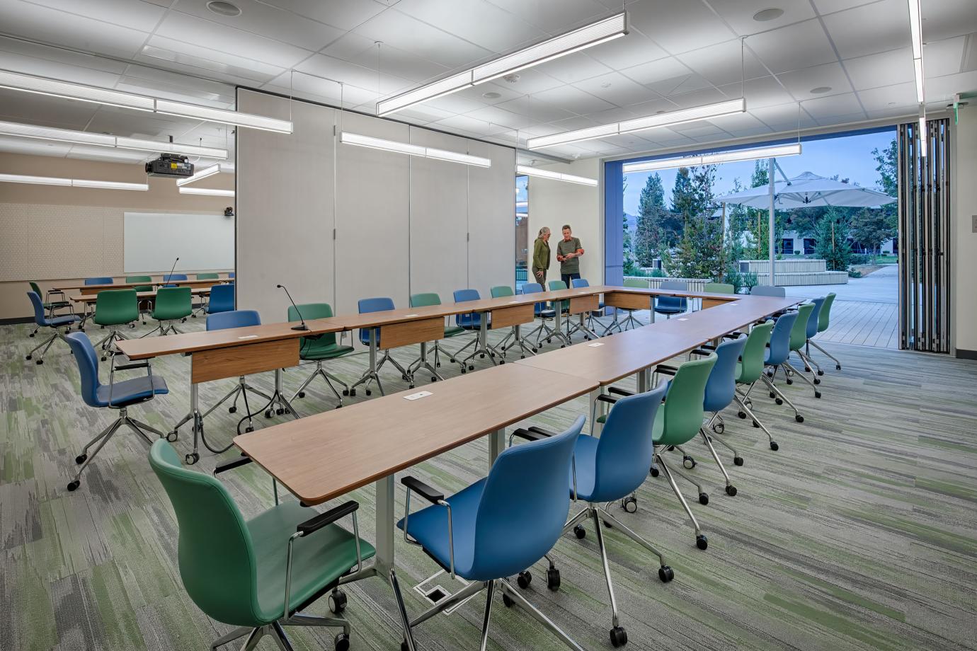 Flexible Conferencing Center opens to outdoor courtyard