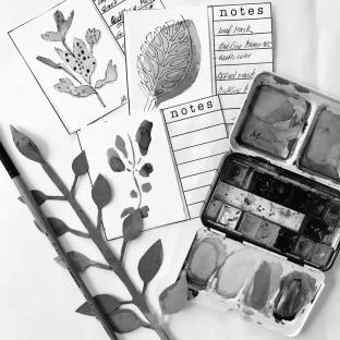 Watercolor Art and Palette